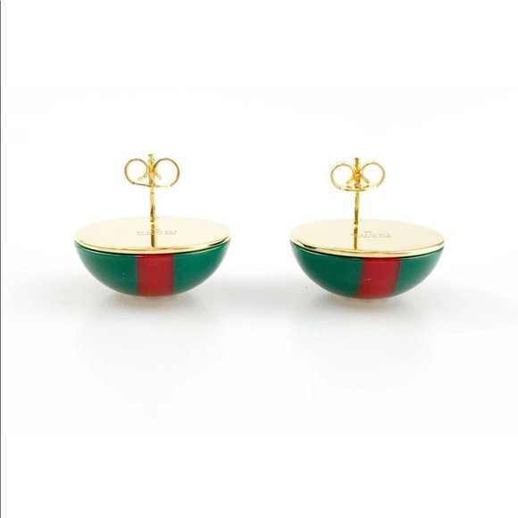 Gucci Web Resin Stud Earrings. Authentic - Picture 3 of 4